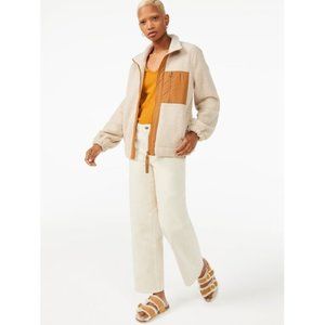 Free Assembly Women's Teddy Fleece Zip-Up Jacket